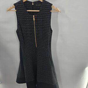 Donna Karan New York Black Tweed Sleeveless Mini Cocktail Dress XS